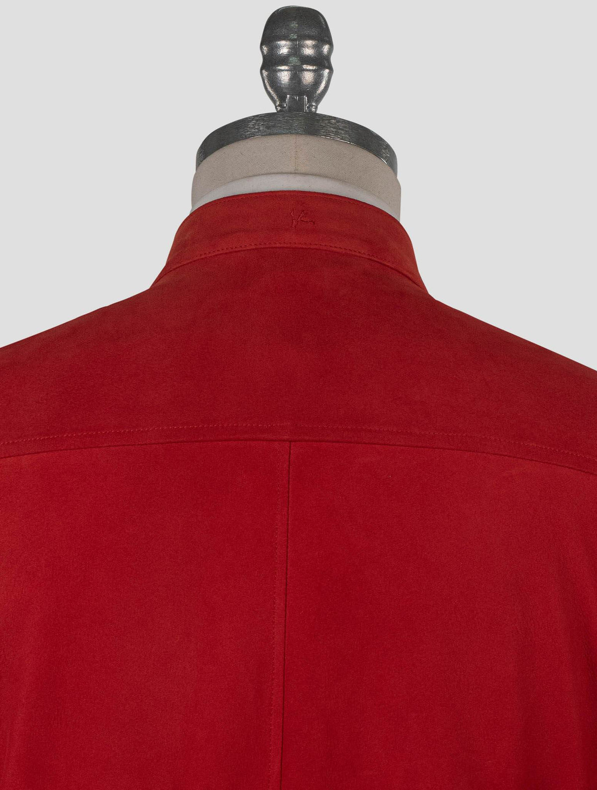 Isaia Red Leather Suede Coat