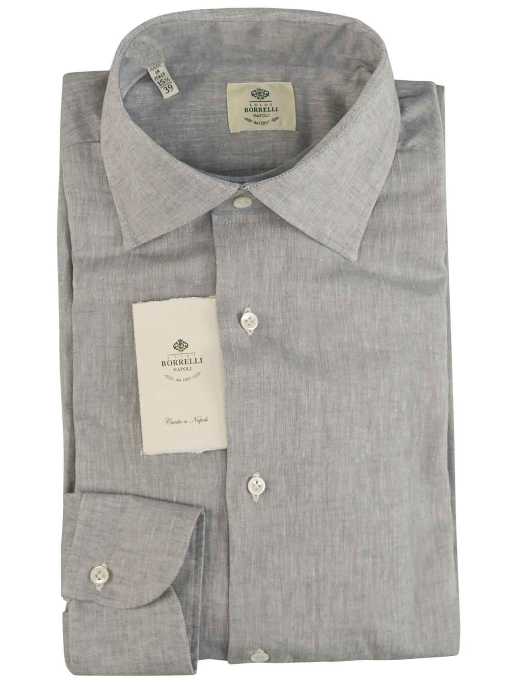 Luigi Borrelli Gray Linen Shirt