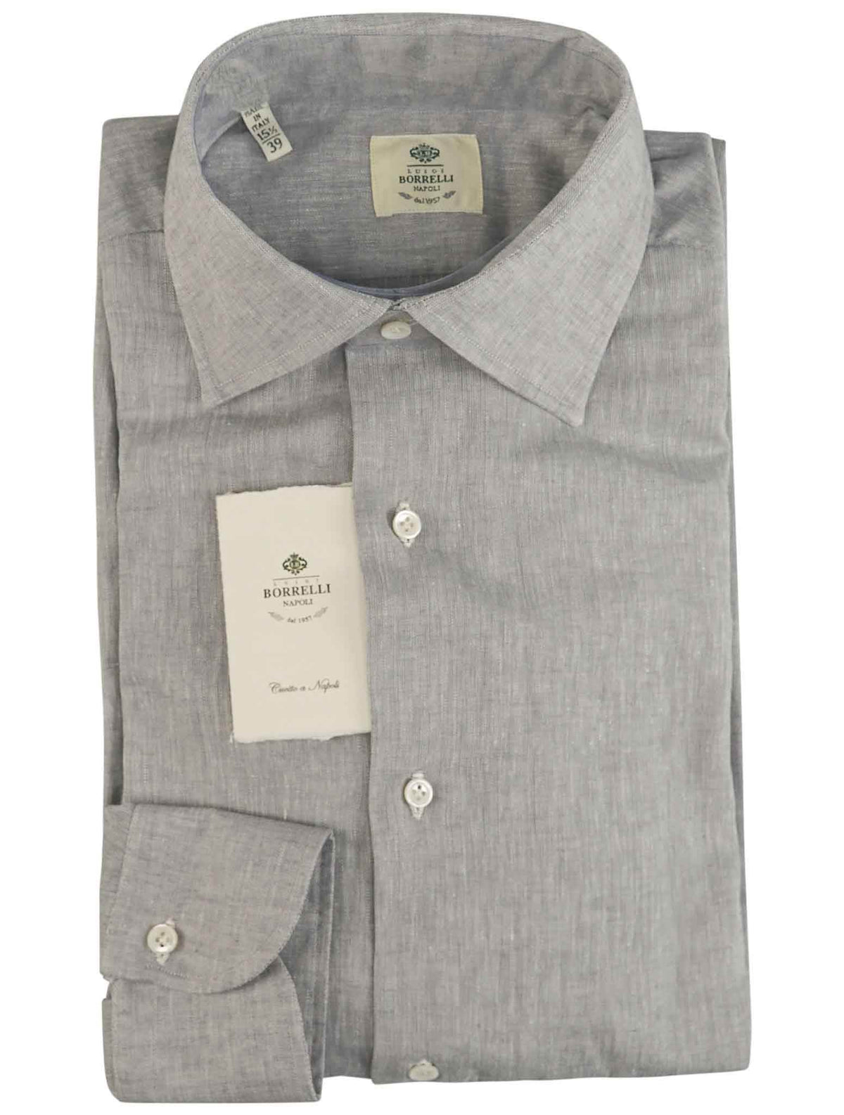 Luigi Borrelli Gray Linen Shirt