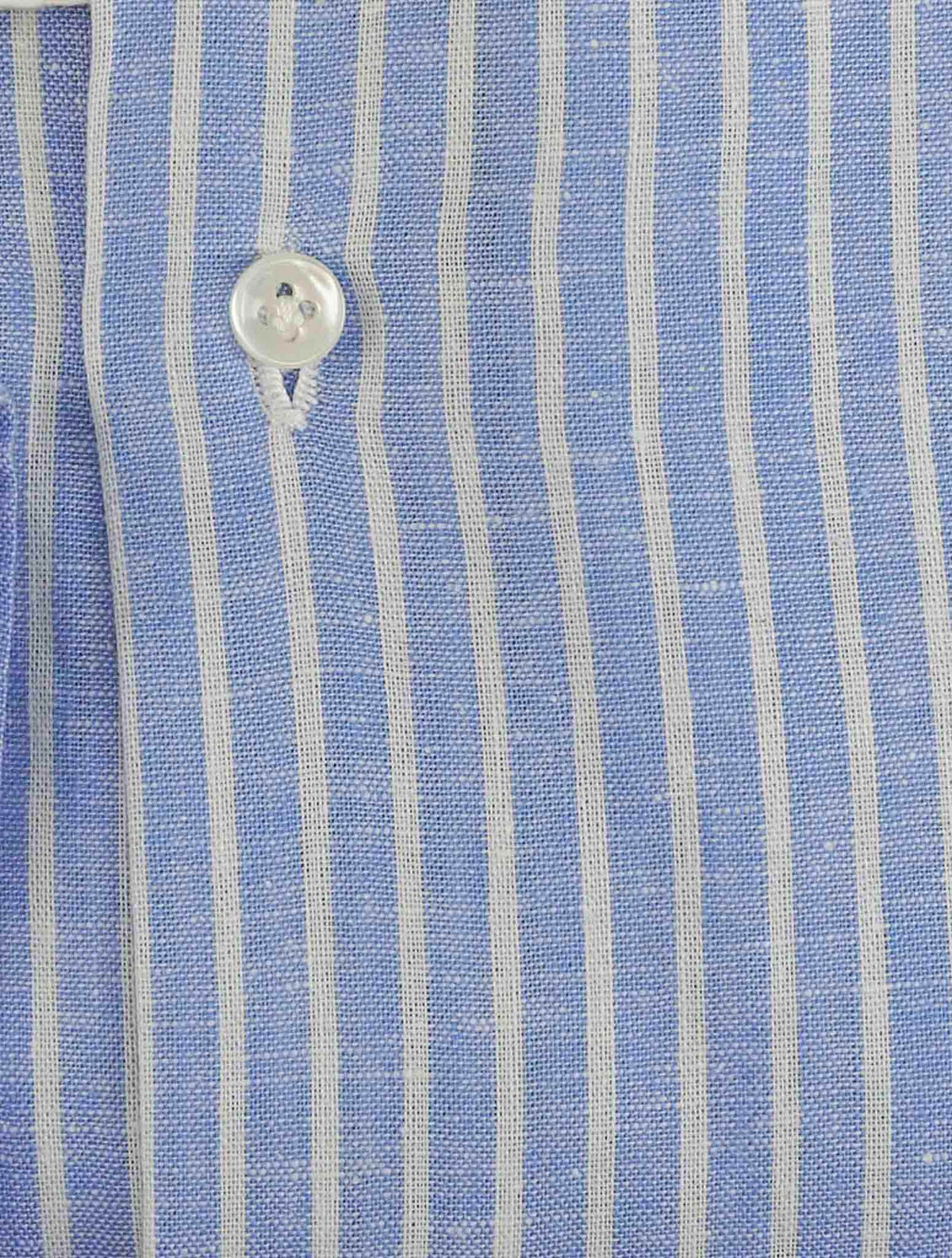 Luigi Borrelli Blue White Linen Shirt