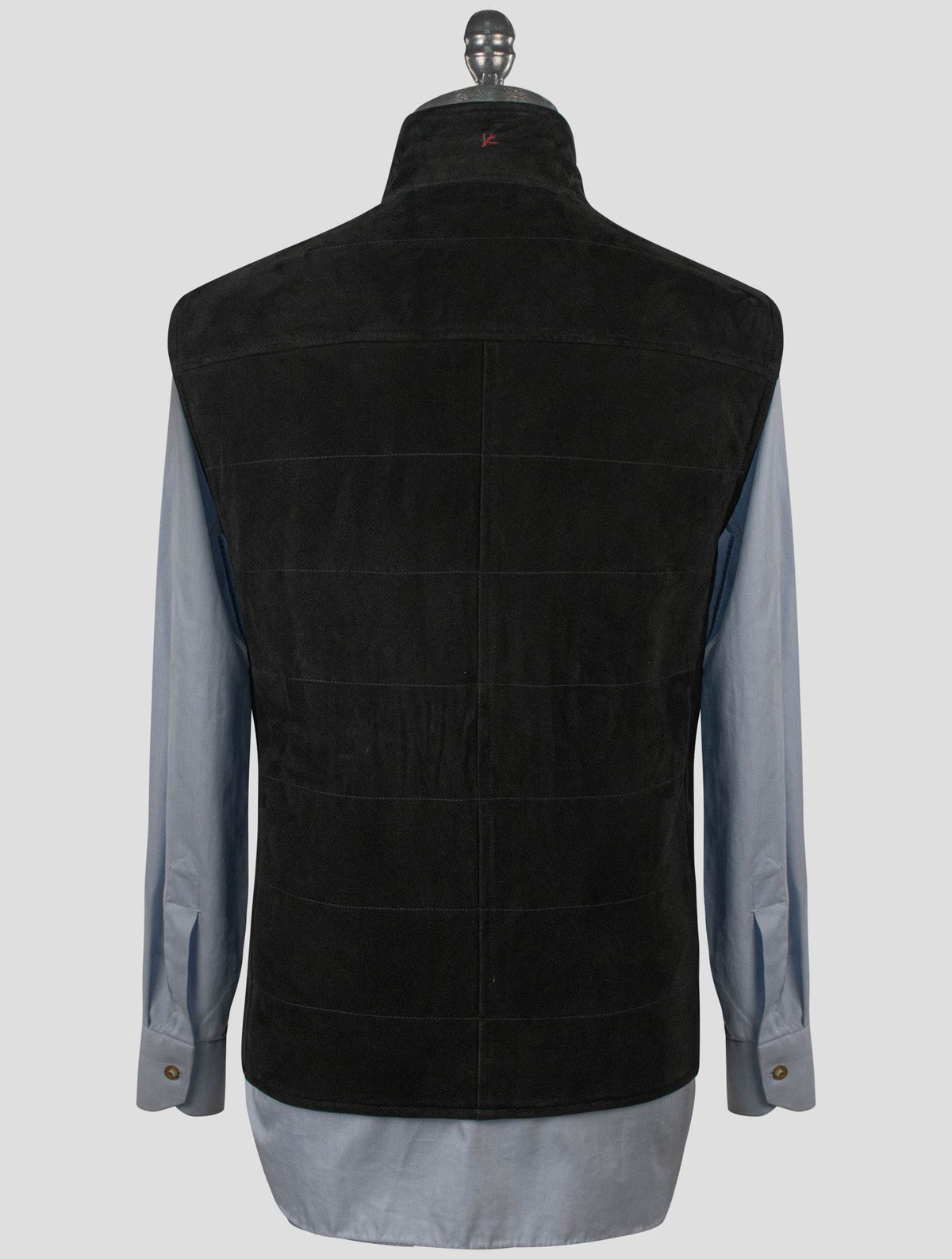 Isaia Blue Leather Suede Gilet