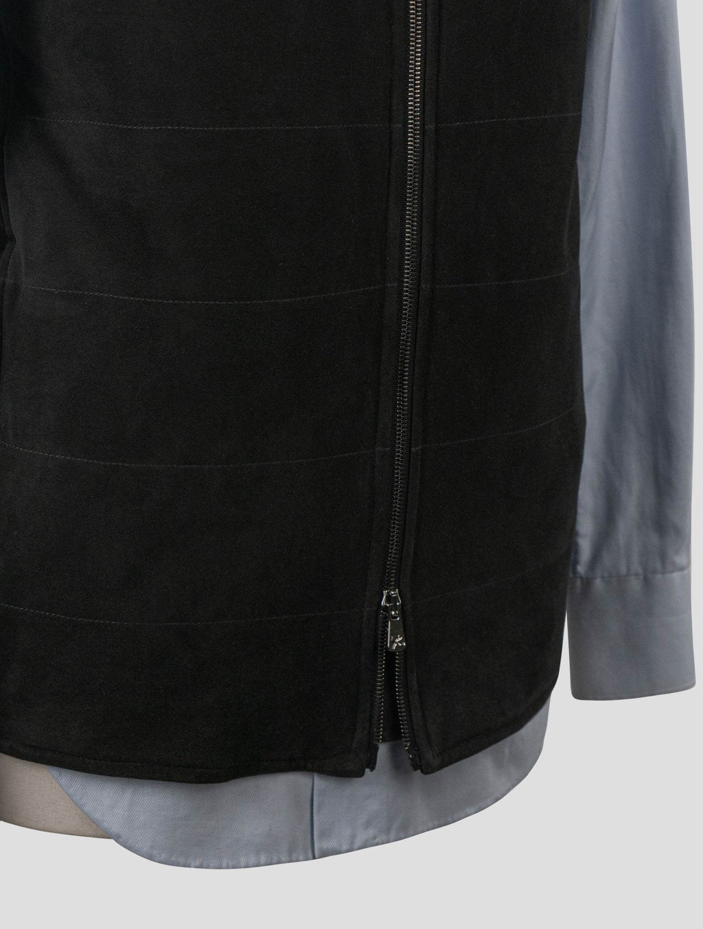 Isaia Blue Leather Suede Gilet