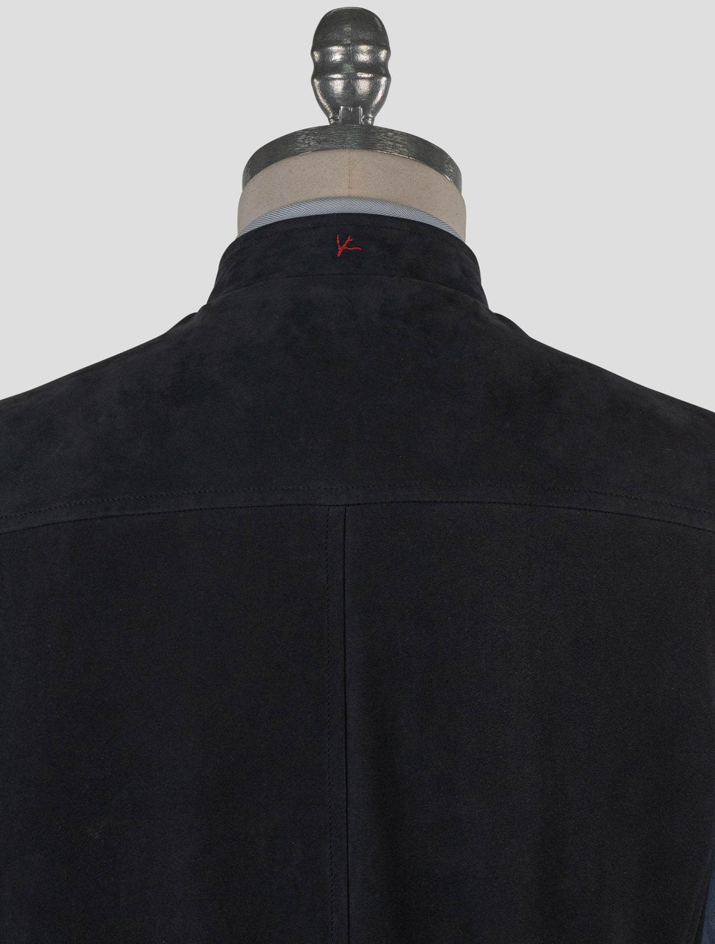 Isaia Blue Leather Suede Gilet
