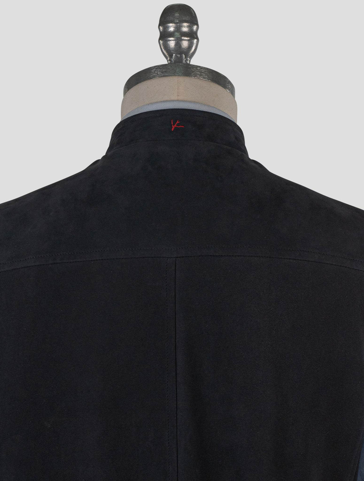 Isaia Blue Leather Suede Gilet