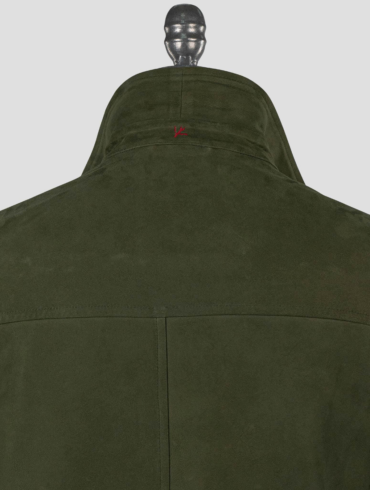 Isaia Green Leather Suede Coat