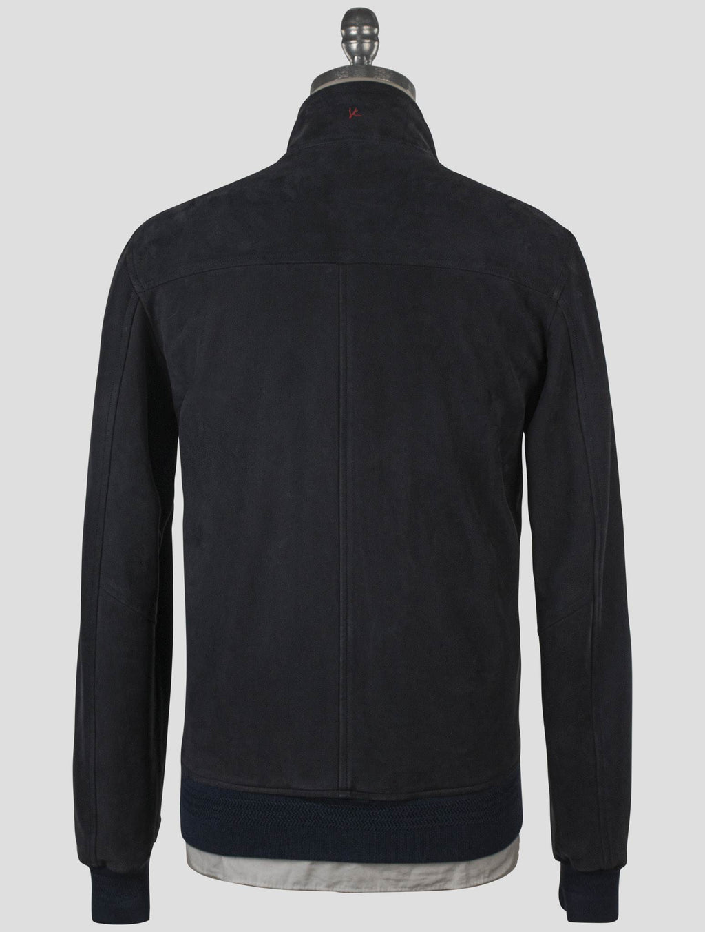 Isaia Blue Leather Suede Coat