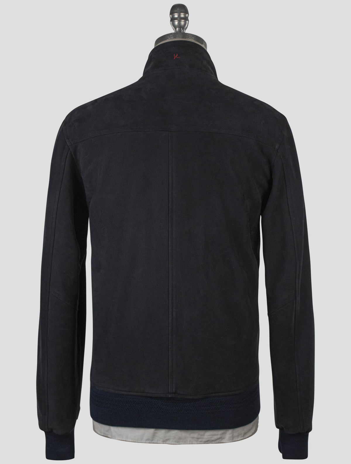 Isaia Blue Leather Suede Coat