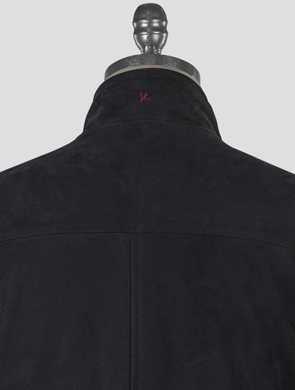 Isaia Blue Leather Suede Coat