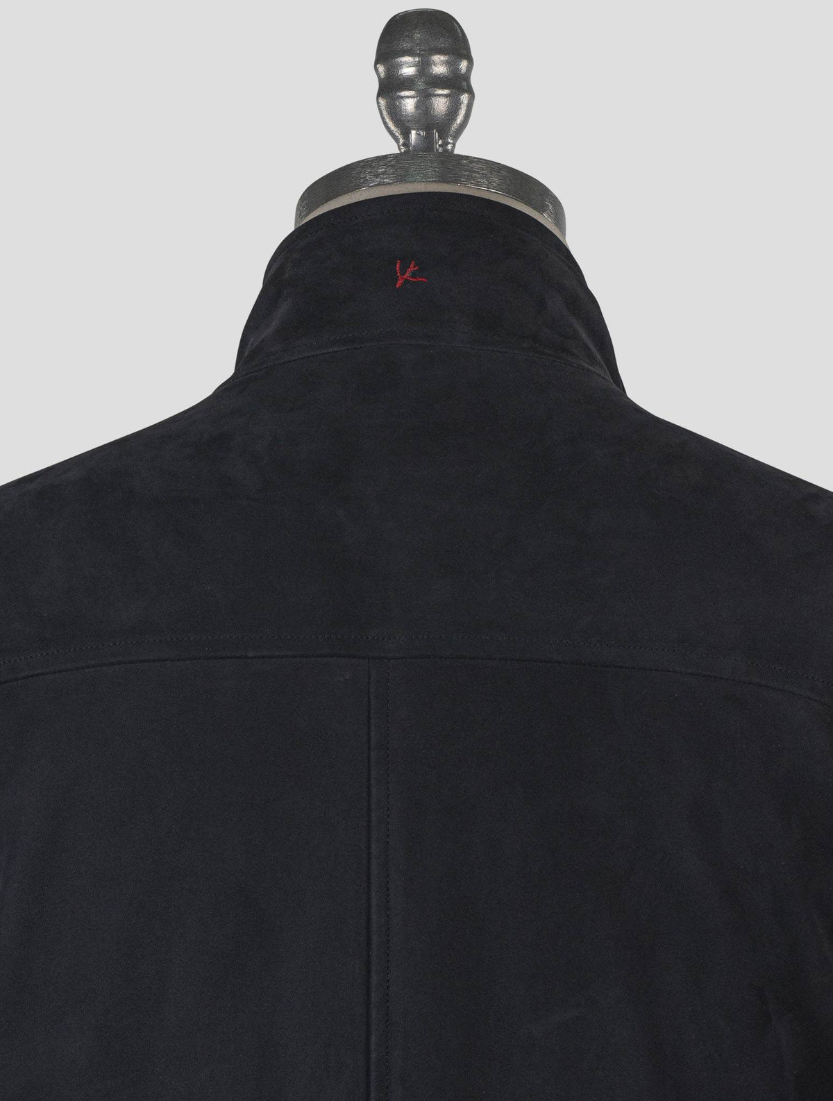Isaia Blue Leather Suede Coat
