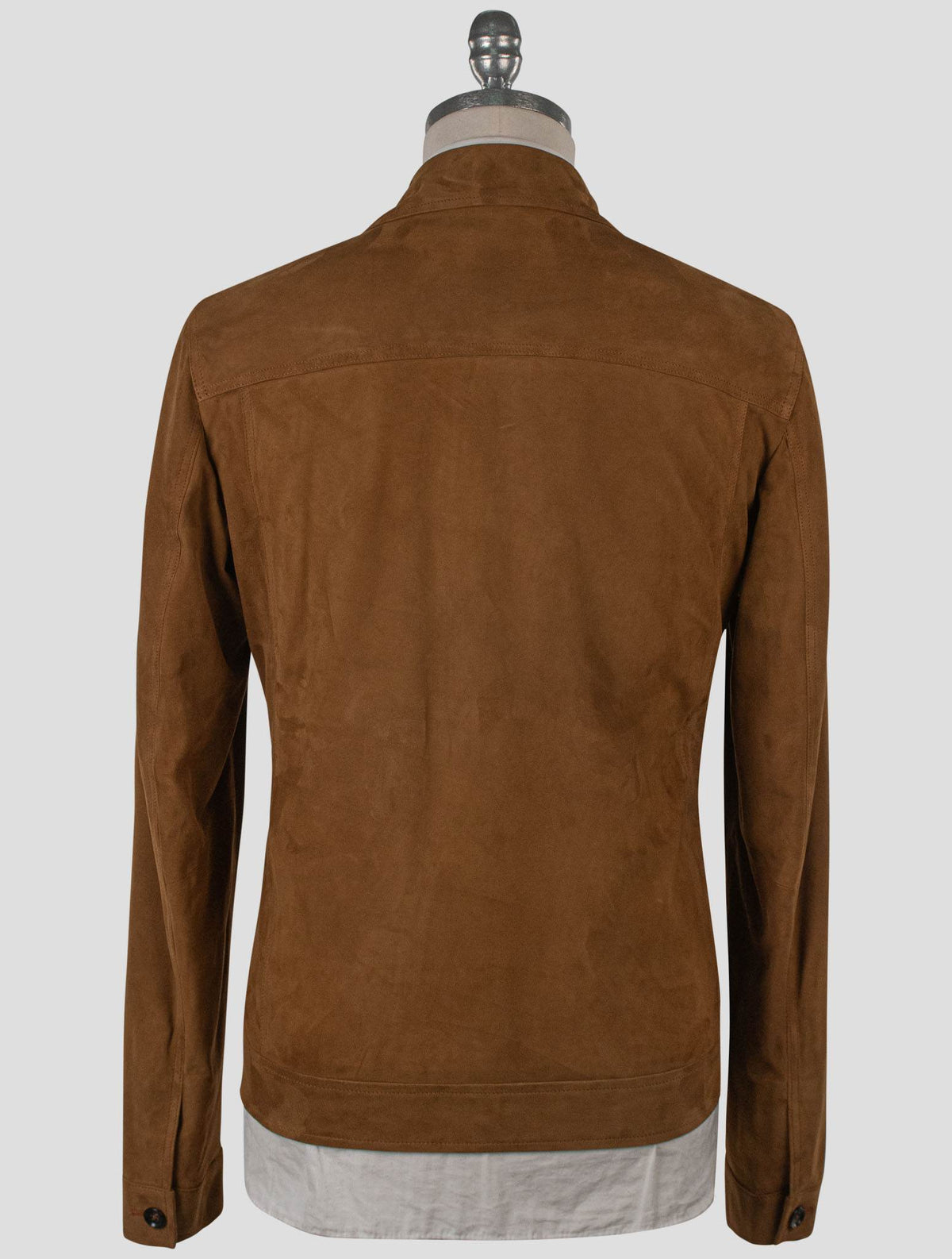 Isaia Beige Leather Suede Coat