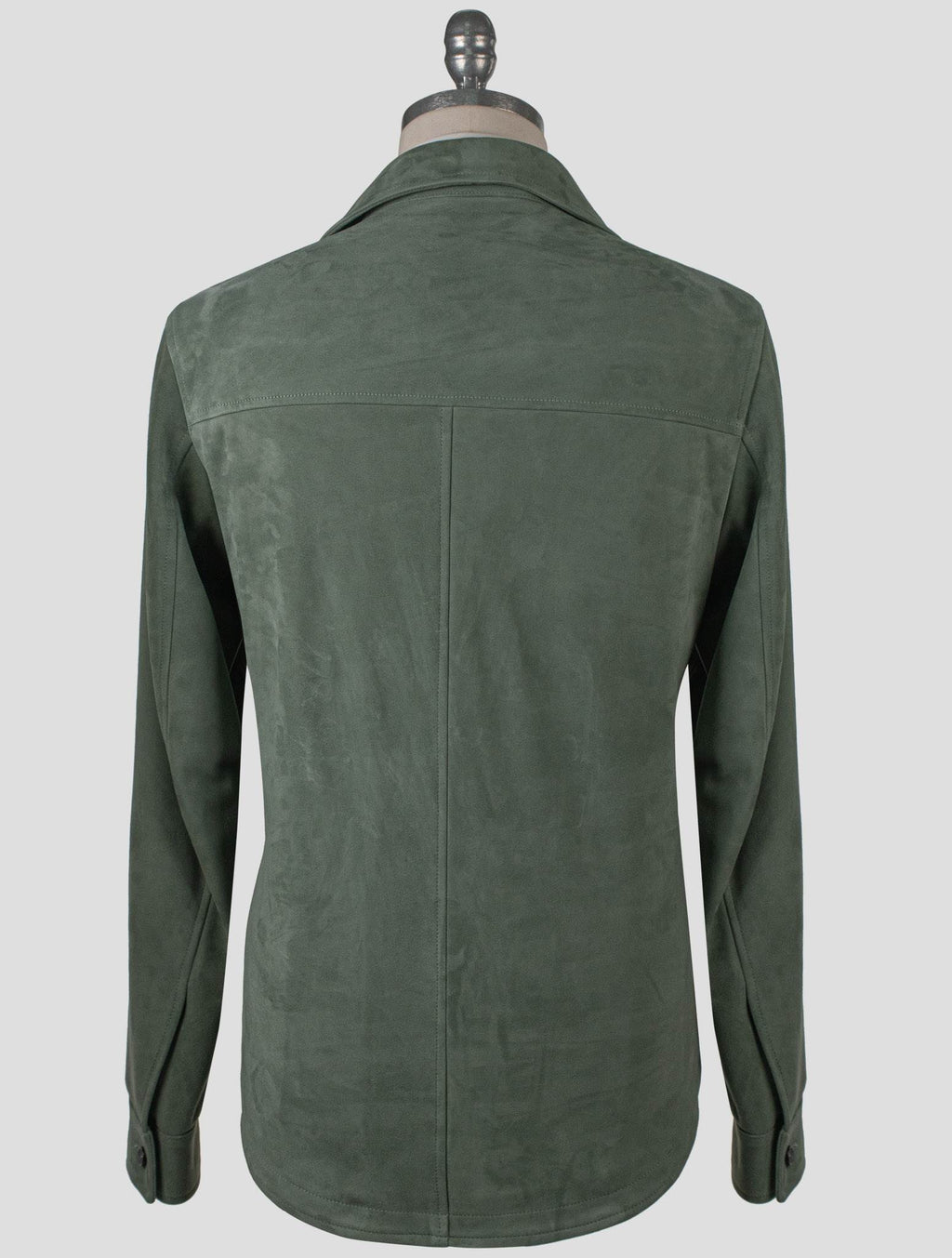 Isaia Green Leather Suede Coat