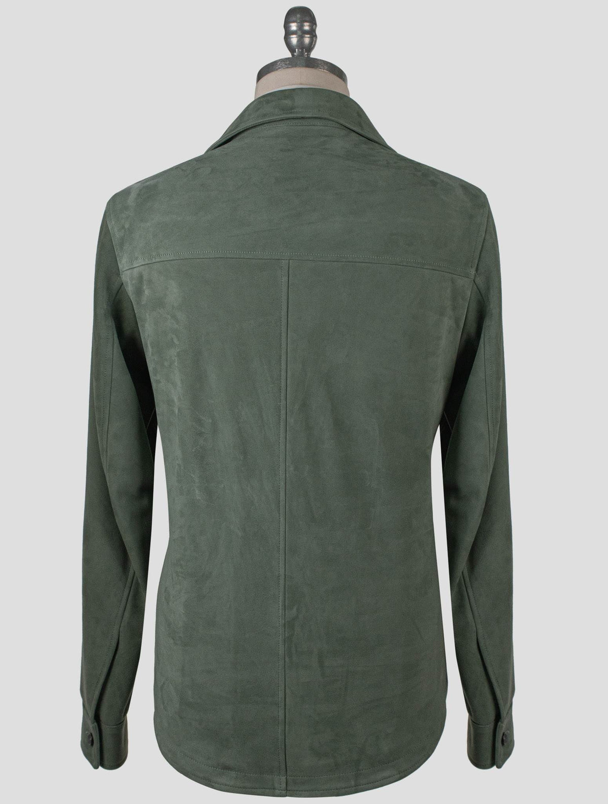 Isaia Green Leather Suede Coat