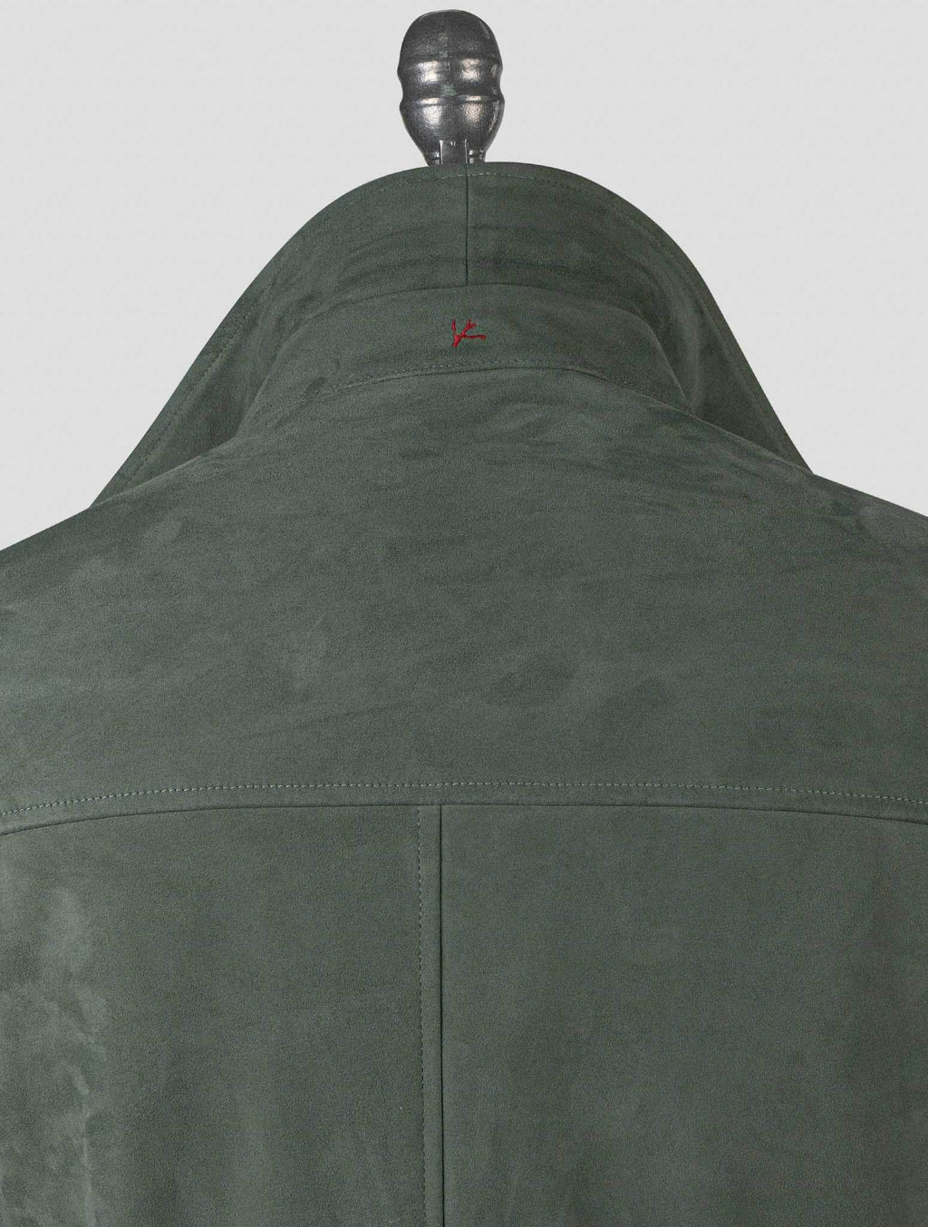 Isaia Green Leather Suede Coat