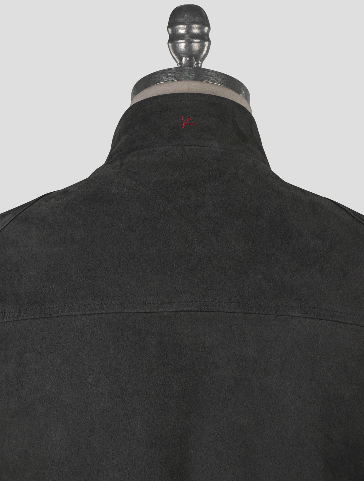 Isaia Gray Leather Suede Coat