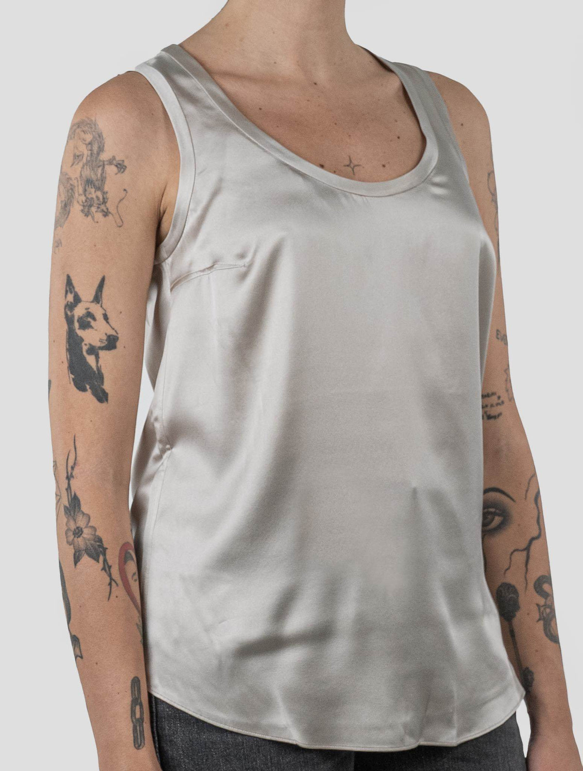 Brunello Cucinelli Brunello Cucinelli Light Beige Silk Ea Tank Top Light Beige 001