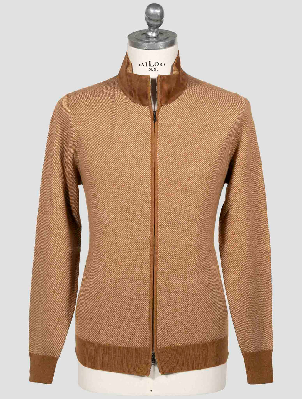 Fioroni Fioroni Brown Cashmere Virgin Wool Sweater Full Zip Brown 000