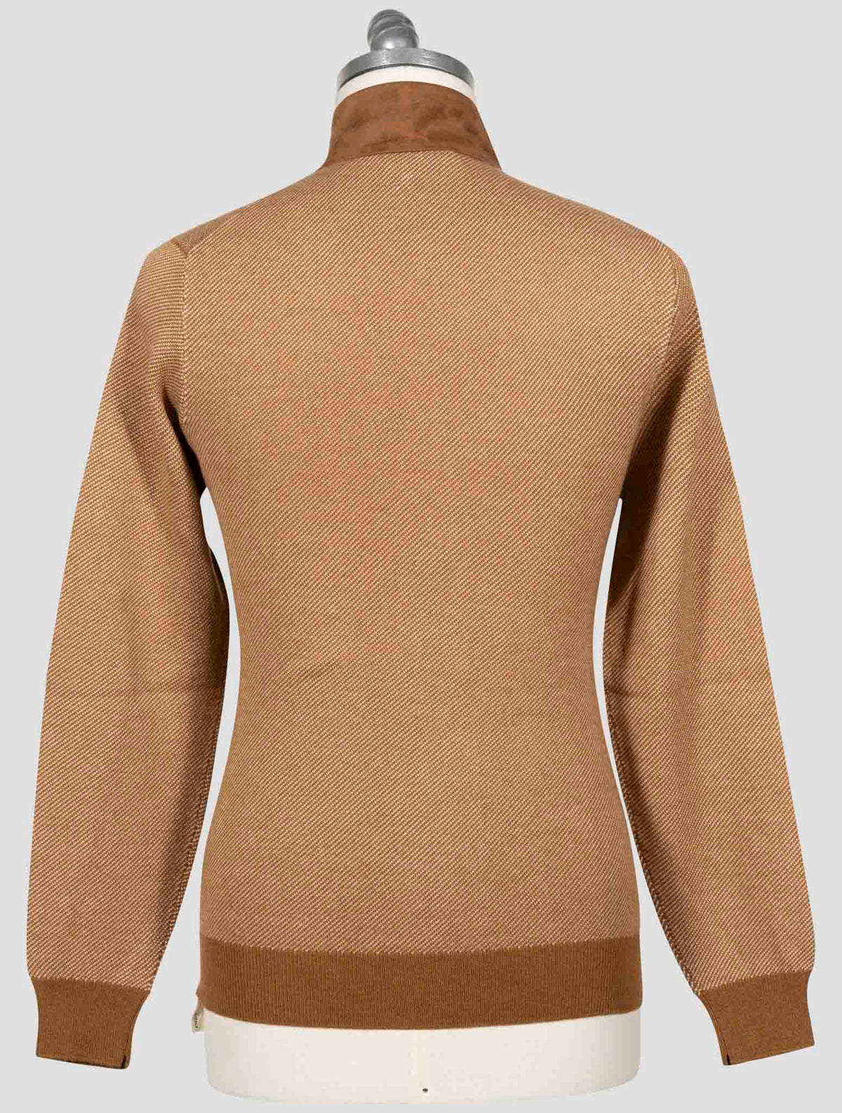 Fioroni Brown Cashmere Virgin Wool Sweater Full Zip