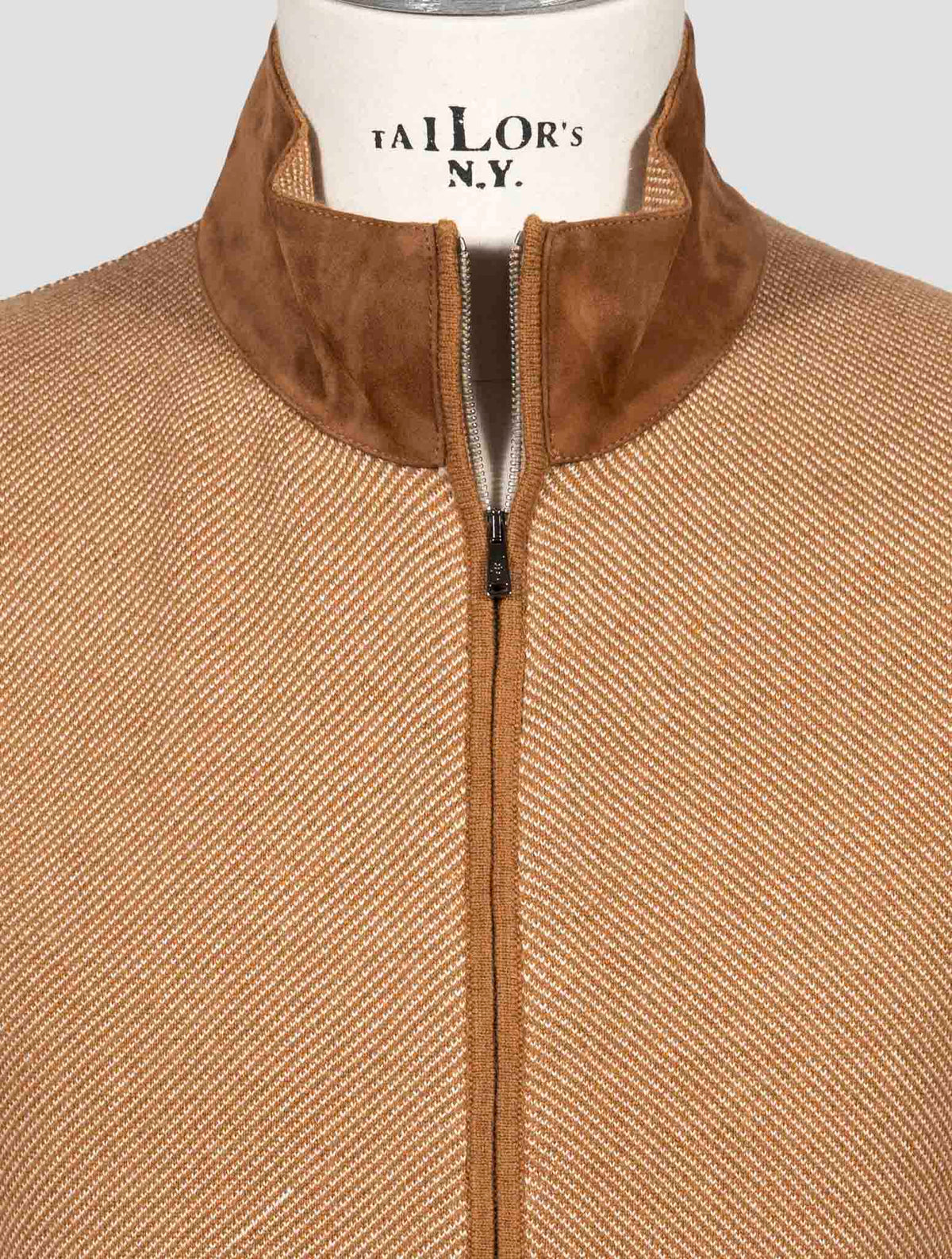 Fioroni Brown Cashmere Virgin Wool Sweater Full Zip