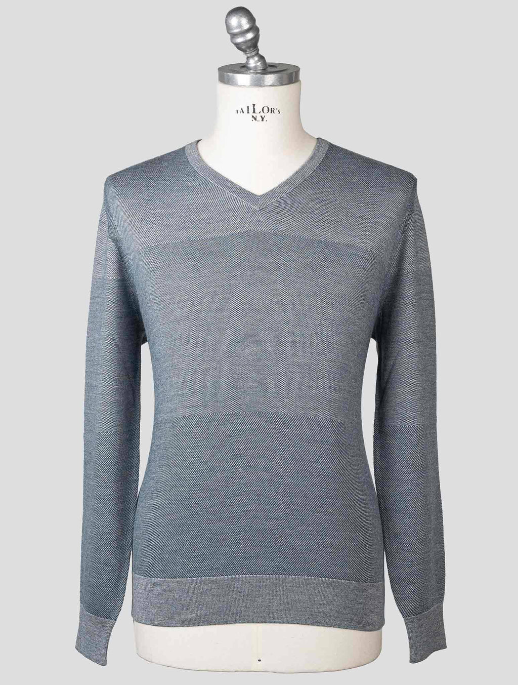Fioroni Fioroni Gray Virgin Wool Cashmere Silk Sweater V-Neck Gray 000
