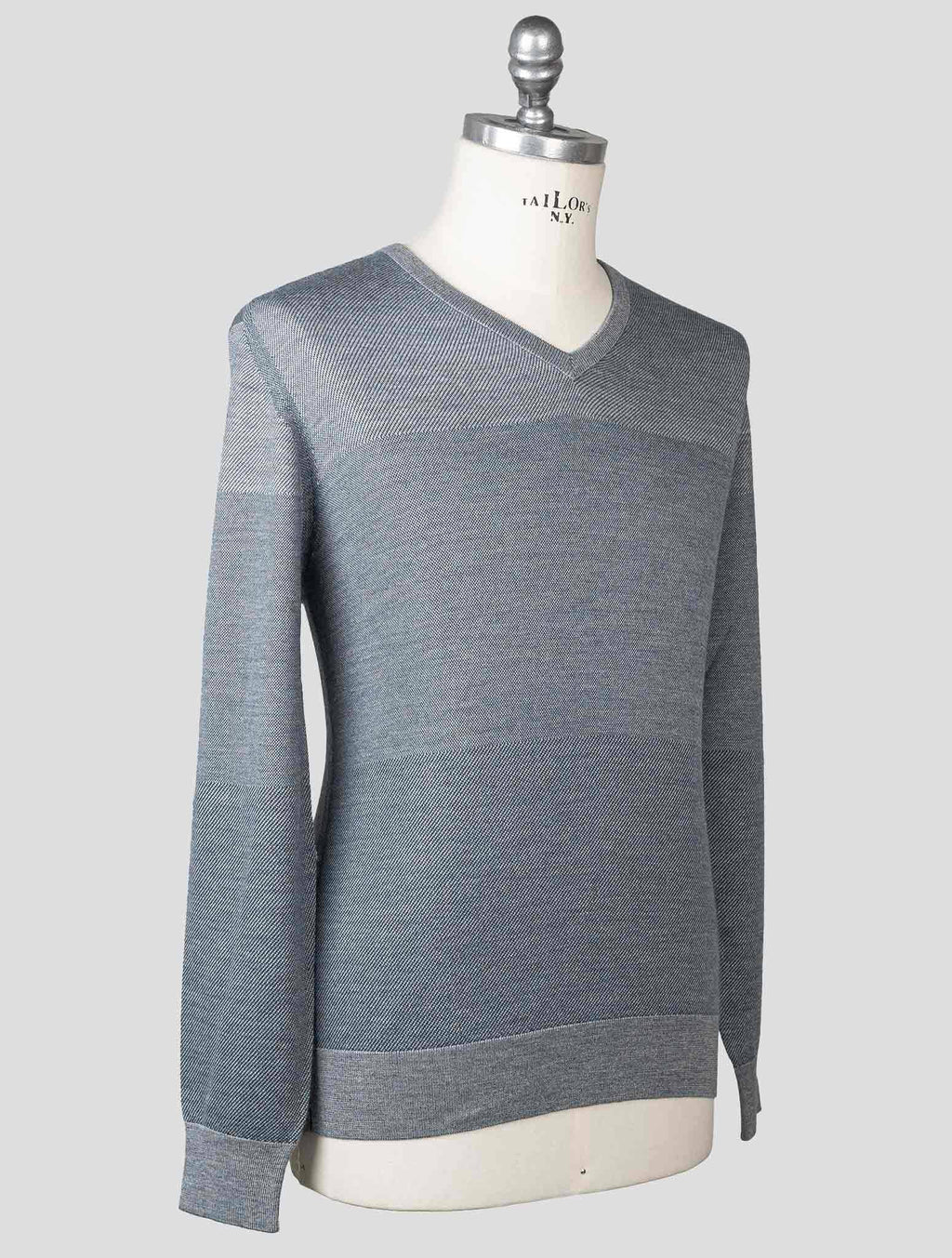 Fioroni Fioroni Gray Virgin Wool Cashmere Silk Sweater V-Neck Gray 001