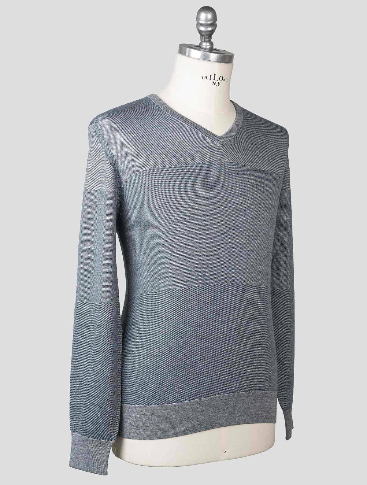 Fioroni Fioroni Gray Virgin Wool Cashmere Silk Sweater V-Neck Gray 001