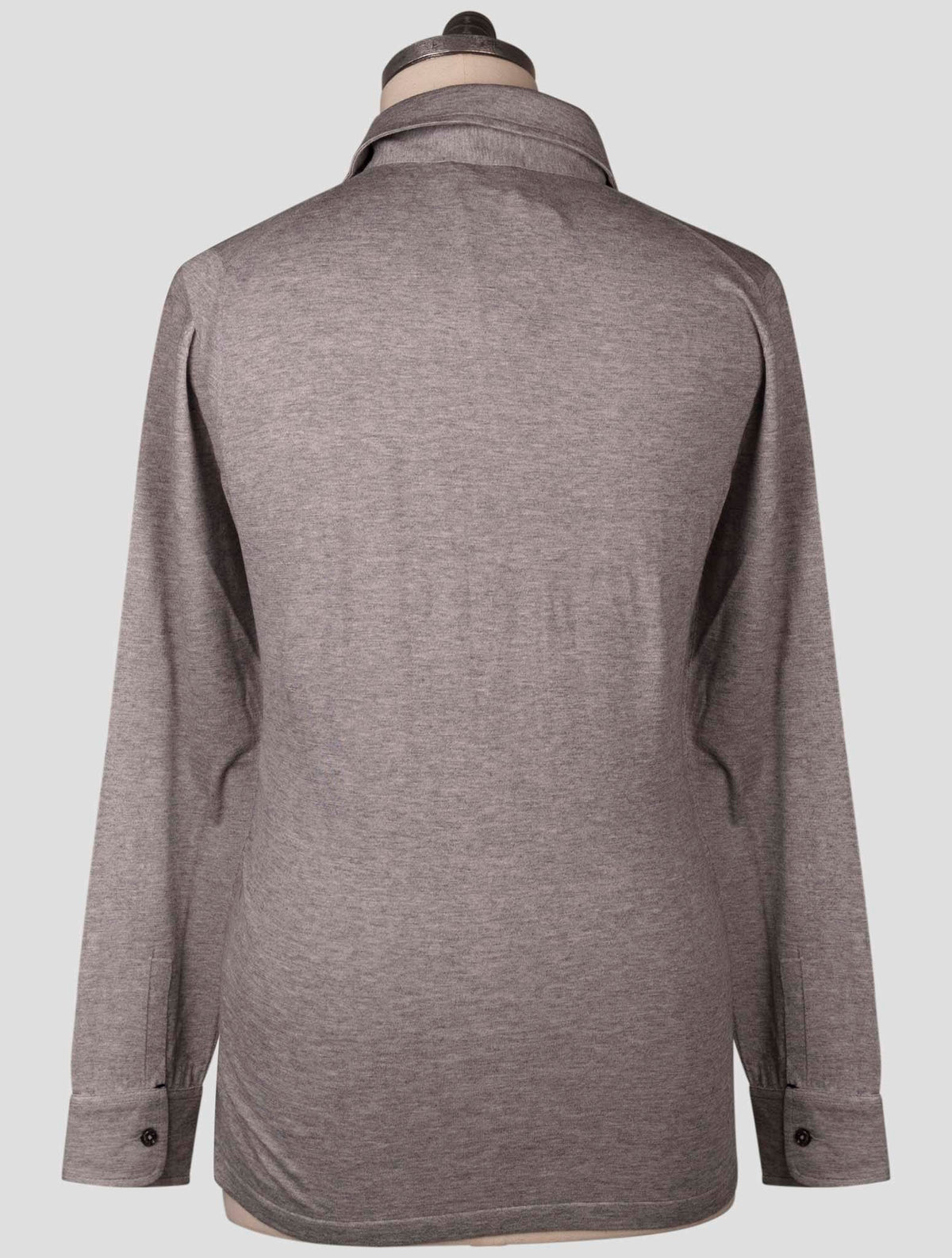 Fioroni Gray Cotton Cashmere Sweater Polo