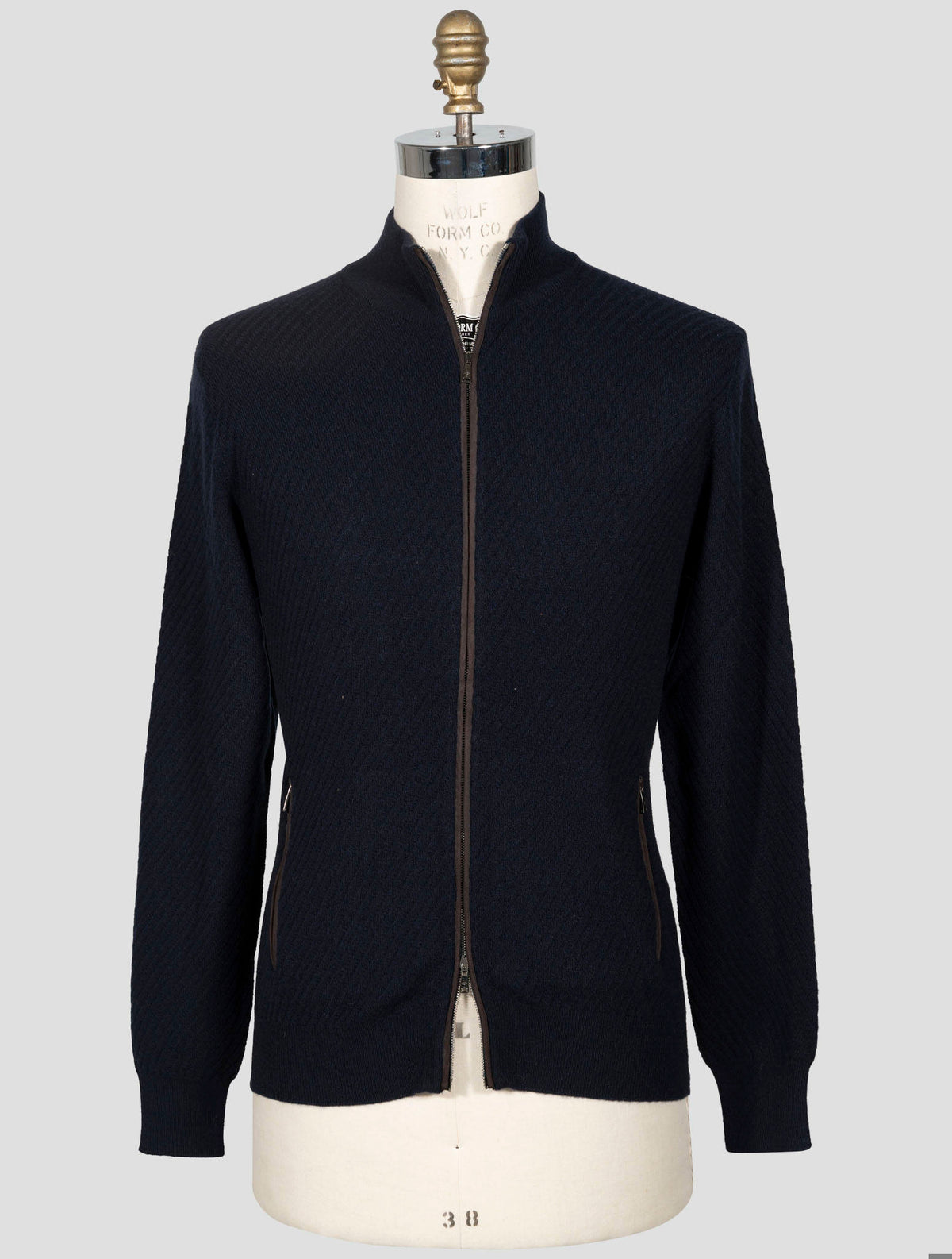 Fioroni Blue Cashmere Sweater Full Zip