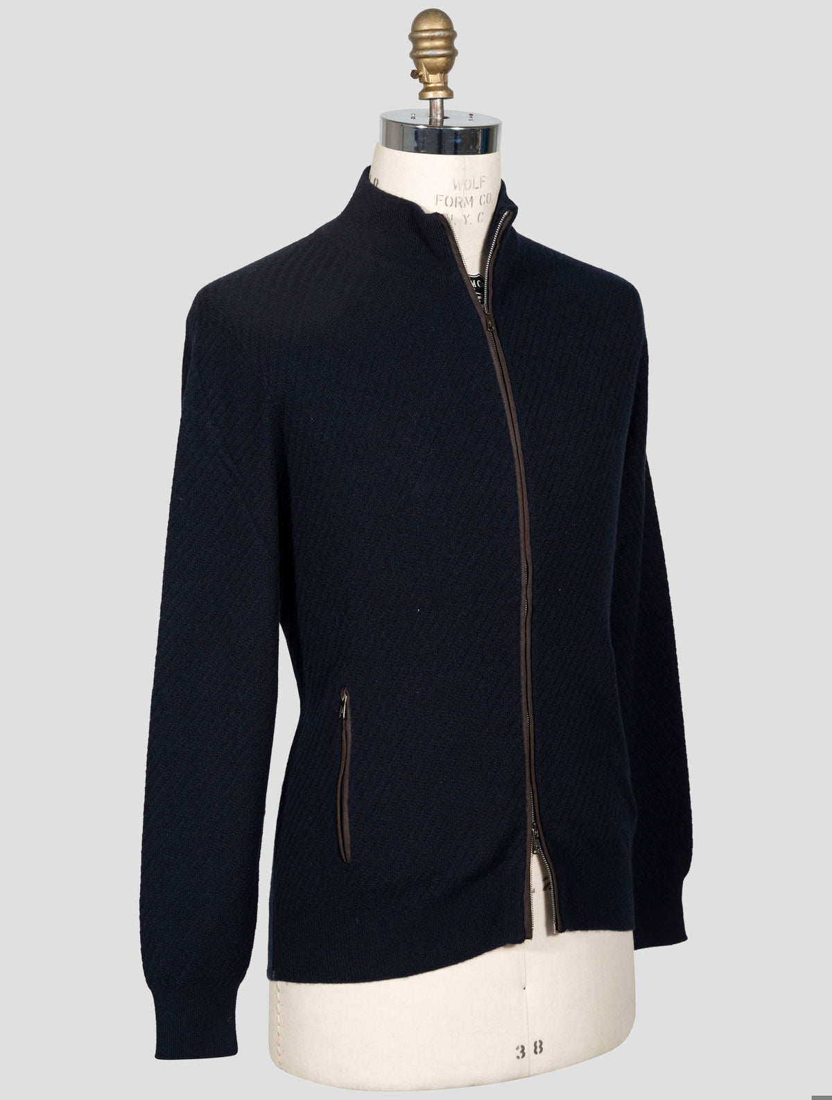 Fioroni Fioroni Blue Cashmere Sweater Full Zip Blue 001