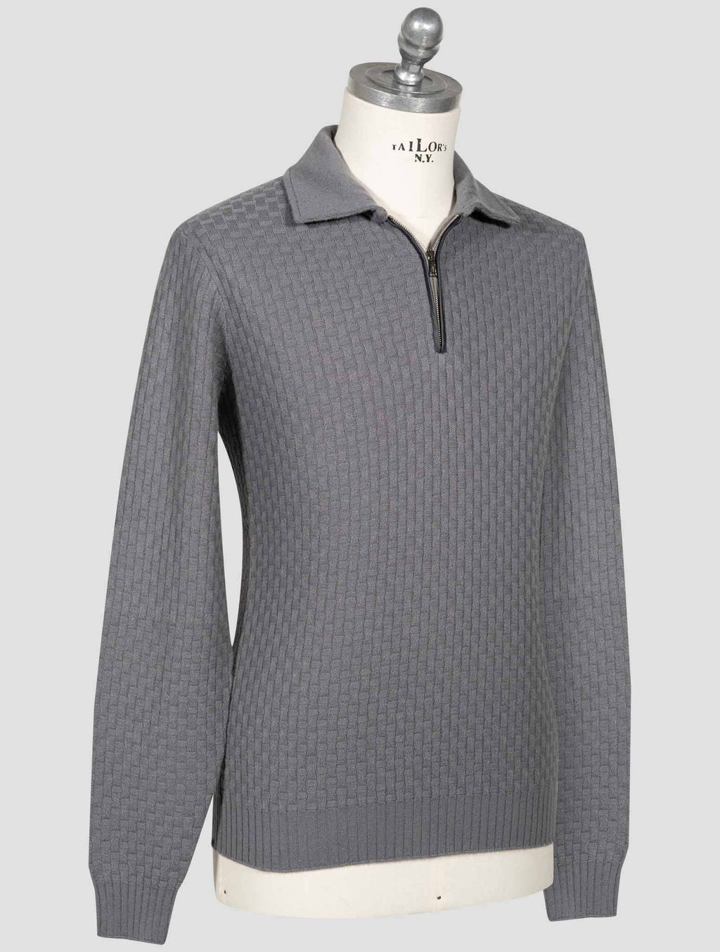 Fioroni Fioroni Gray Cashmere Sweater Half Zip Gray 001
