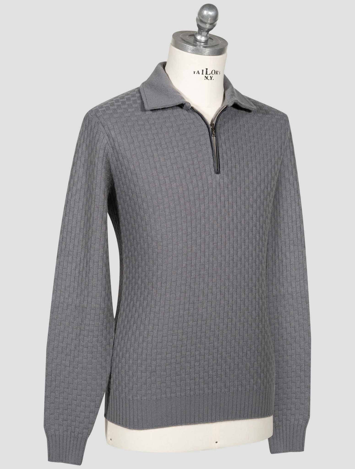 Fioroni Fioroni Gray Cashmere Sweater Half Zip Gray 001