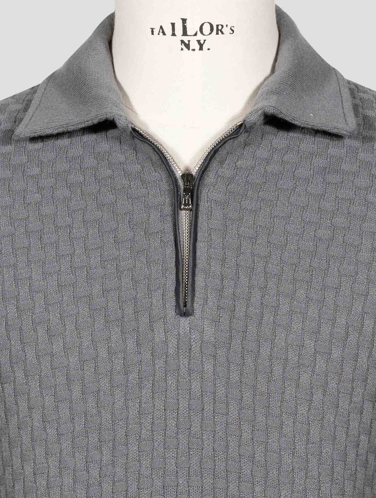 Fioroni Gray Cashmere Sweater Half Zip