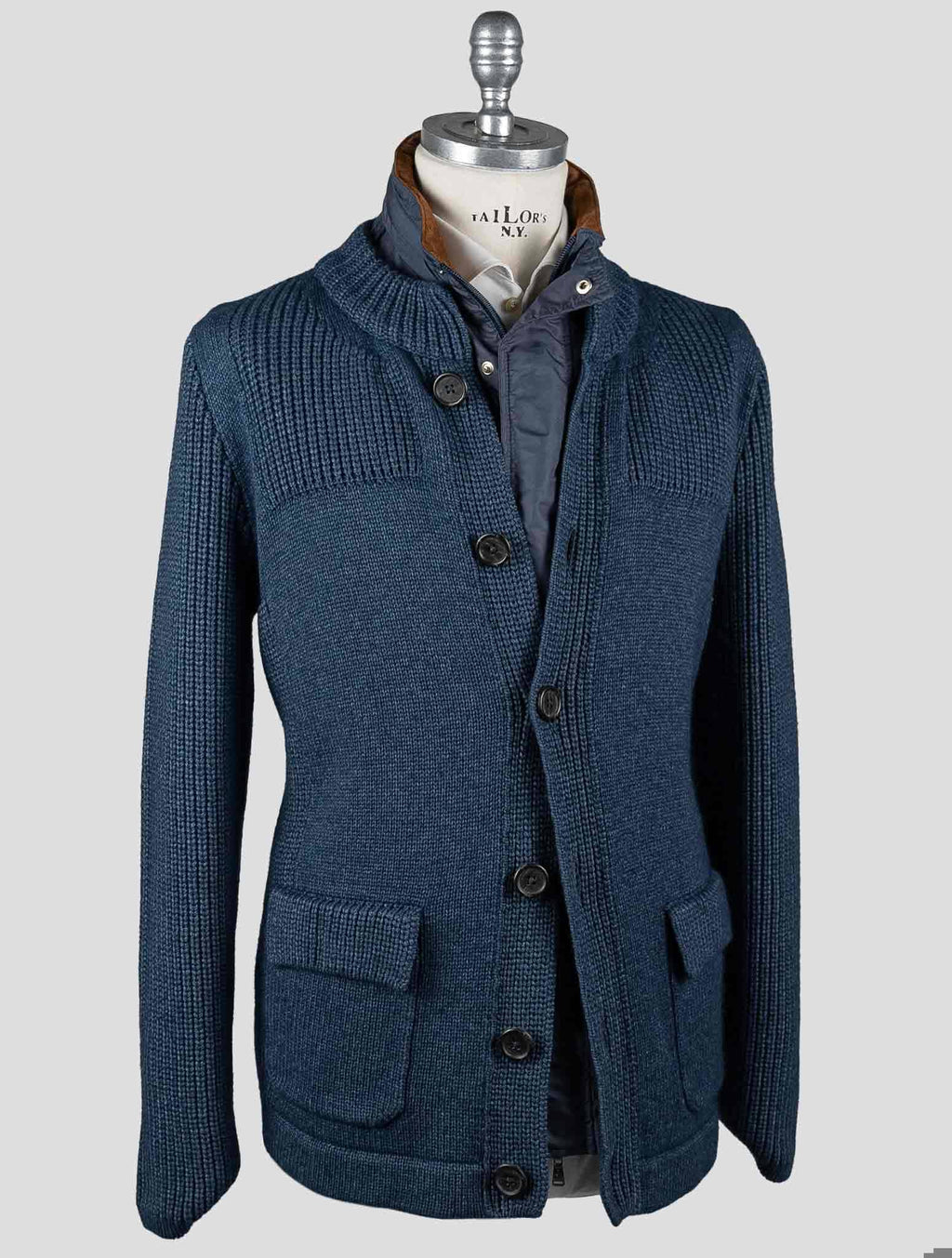Fioroni Fioroni Blue Virgin Wool Viscose Cashmere Coat Blue 001