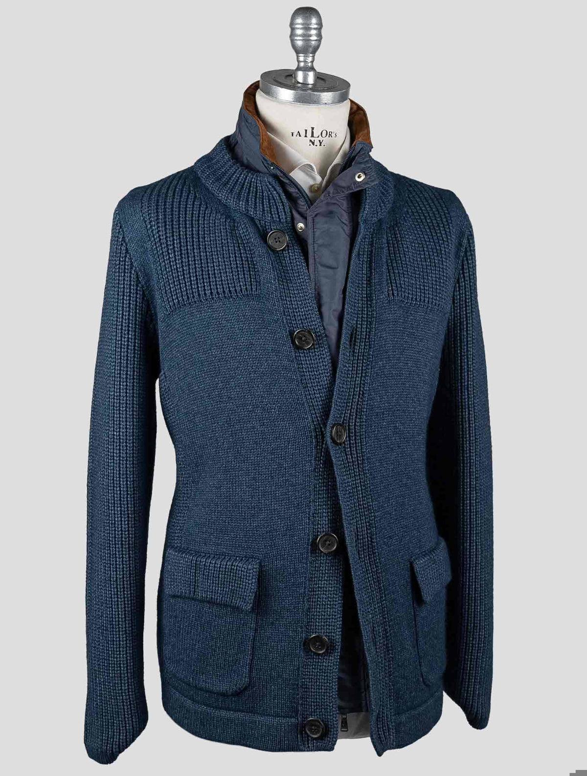 Fioroni Fioroni Blue Virgin Wool Viscose Cashmere Coat Blue 001