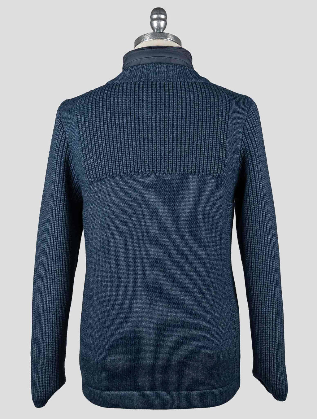 Fioroni Blue Virgin Wool Viscose Cashmere Coat