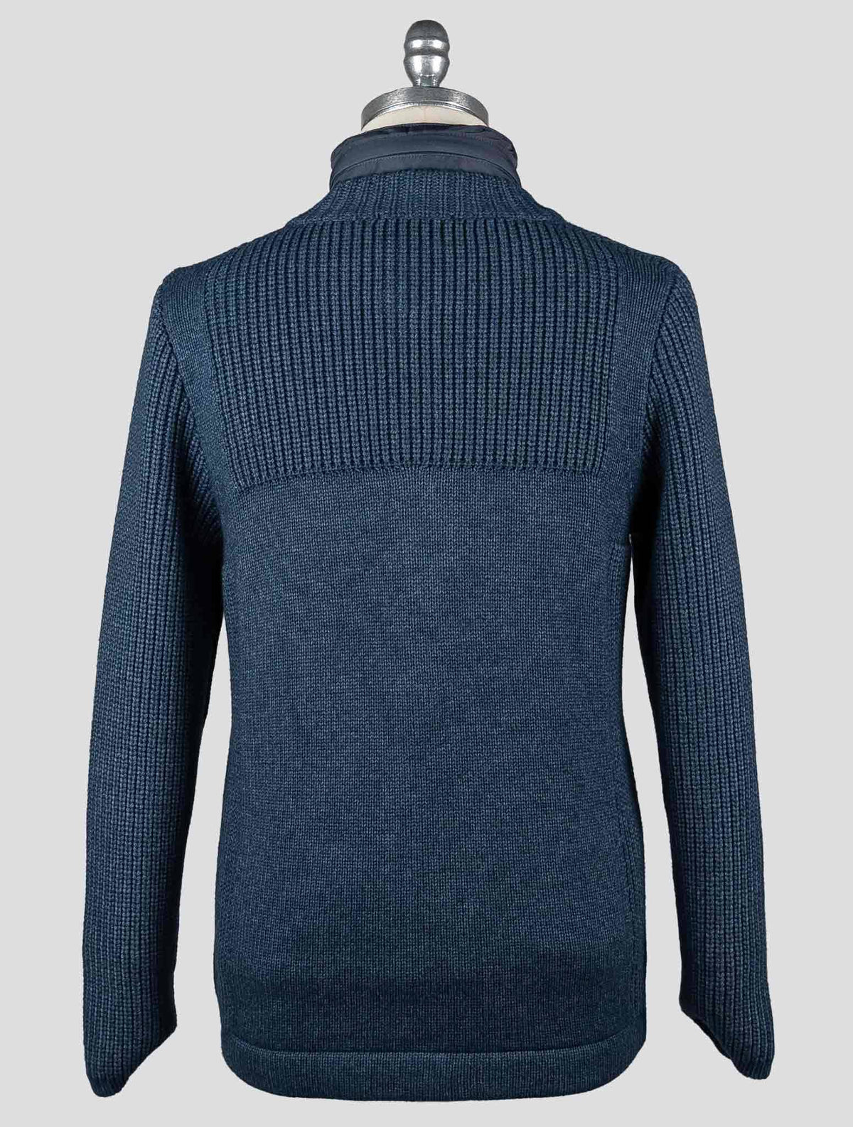 Fioroni Blue Virgin Wool Viscose Cashmere Coat
