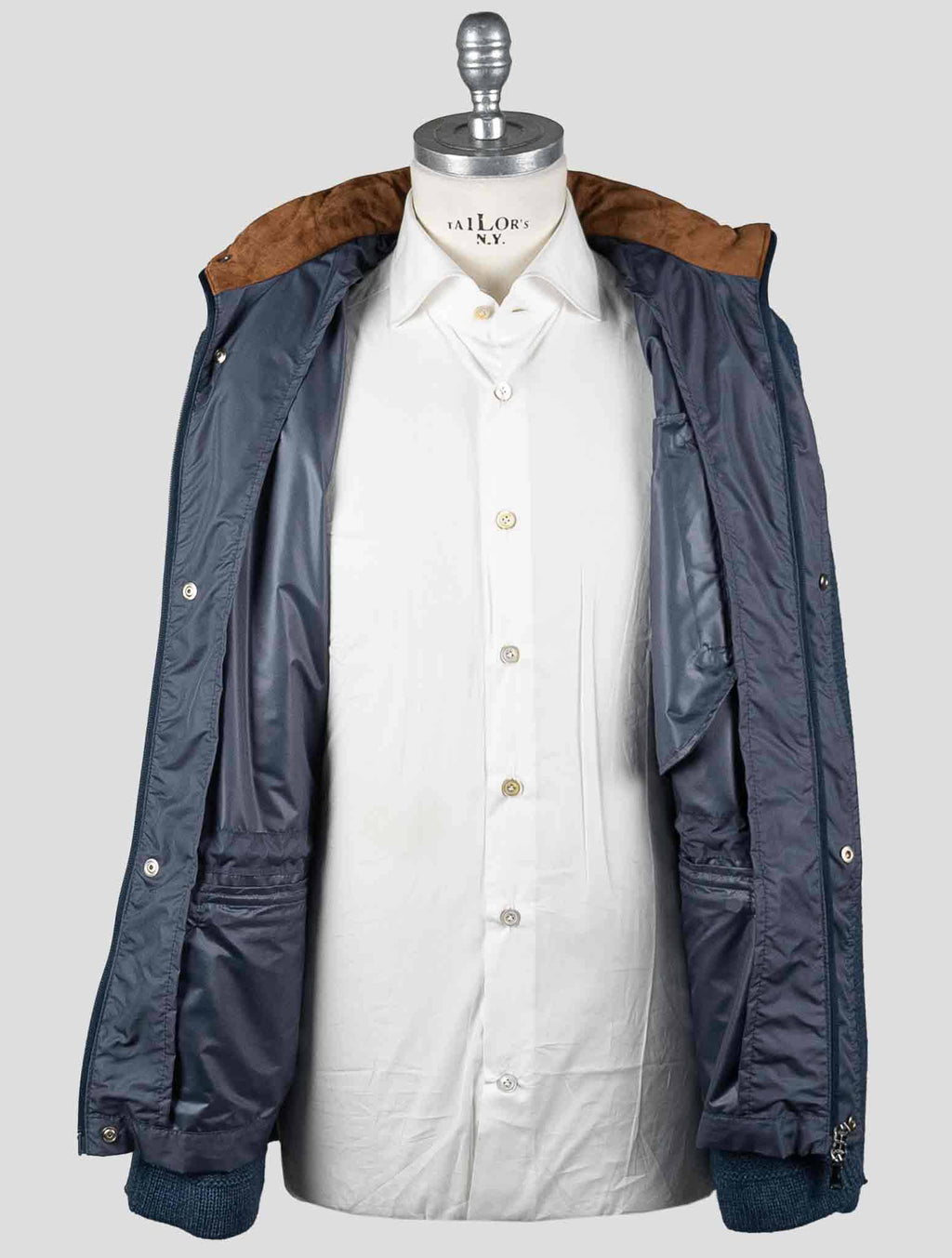 Fioroni Blue Virgin Wool Viscose Cashmere Coat