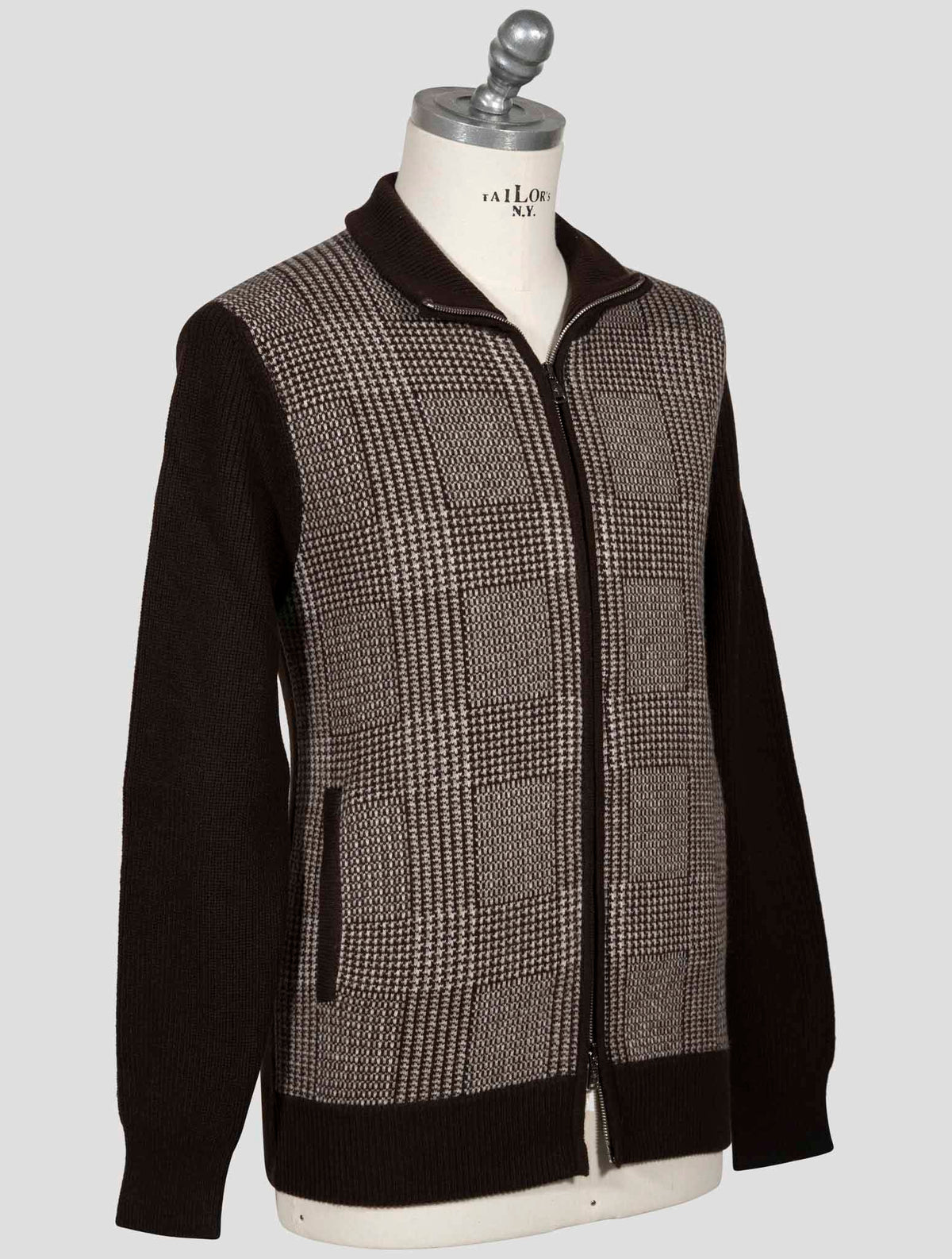 Fioroni Fioroni Blue Wool Cashmere Sweater Full Zip Blue 001