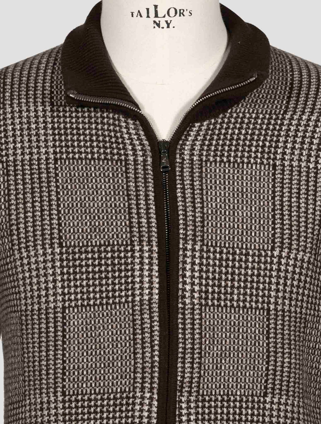 Fioroni Blue Wool Cashmere Sweater Full Zip