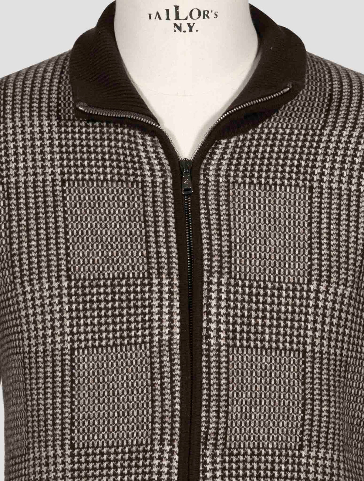 Fioroni Blue Wool Cashmere Sweater Full Zip