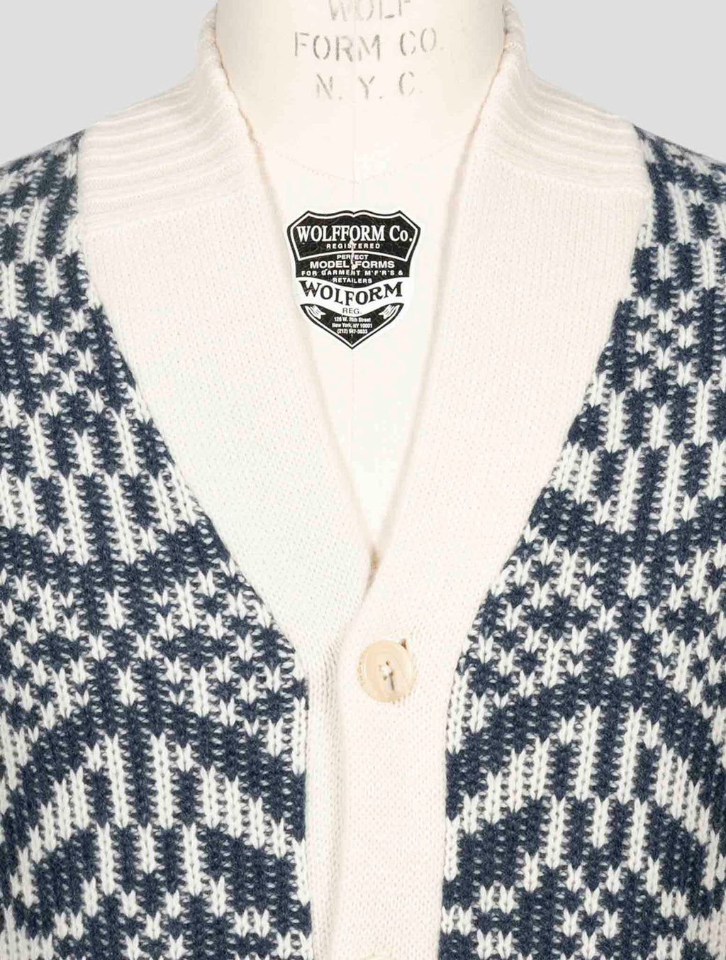 Fioroni Blue White Cashmere Virgin Wool Cardigan