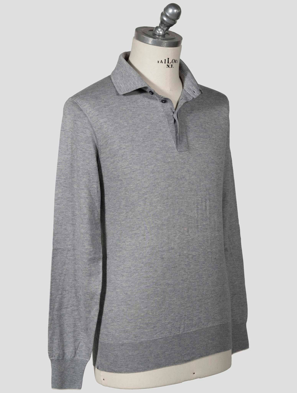 Fioroni Fioroni Gray Cotton Cashmere Sweater Polo Gray 001