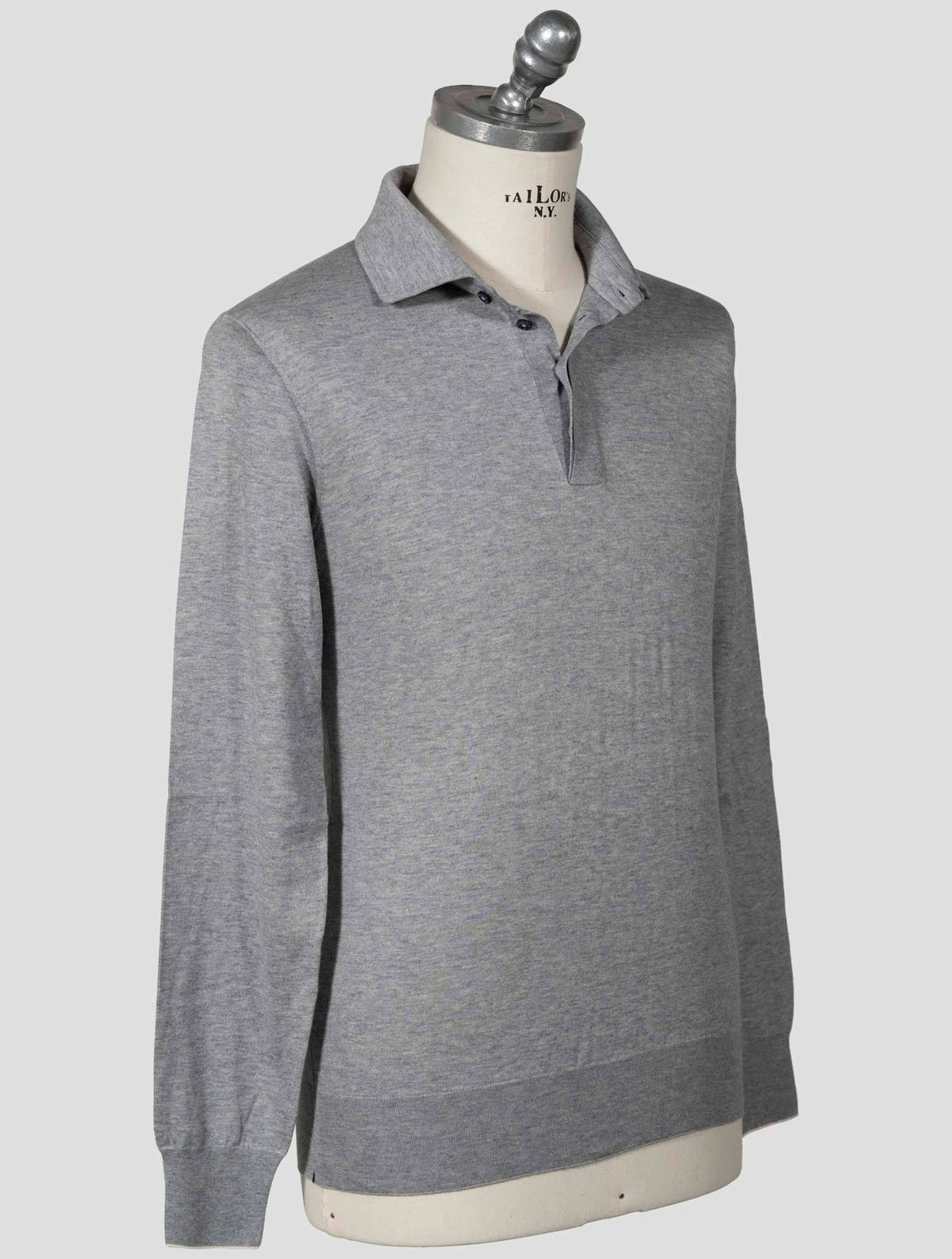 Fioroni Fioroni Gray Cotton Cashmere Sweater Polo Gray 001