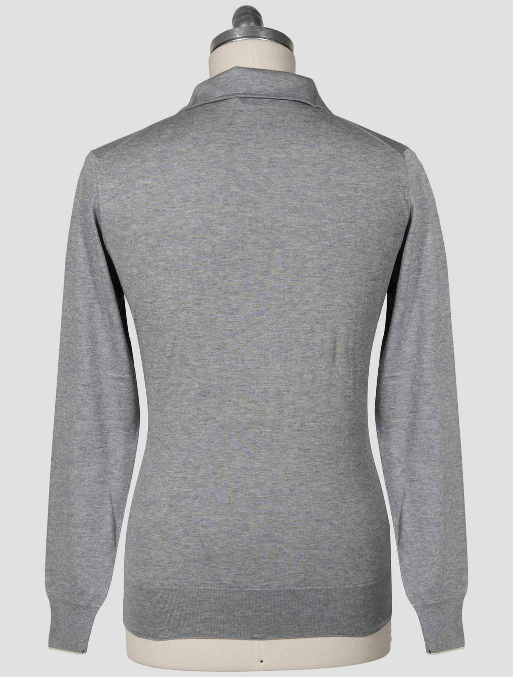 Fioroni Gray Cotton Cashmere Sweater Polo