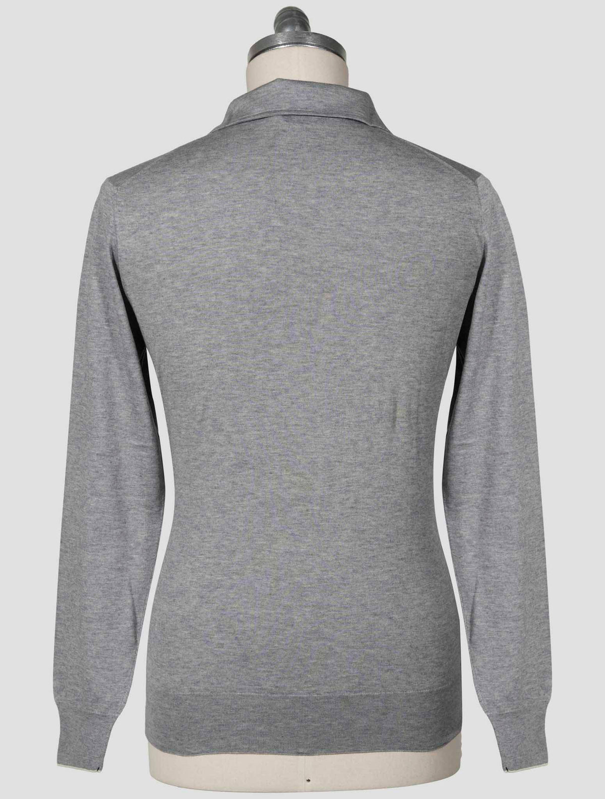 Fioroni Gray Cotton Cashmere Sweater Polo