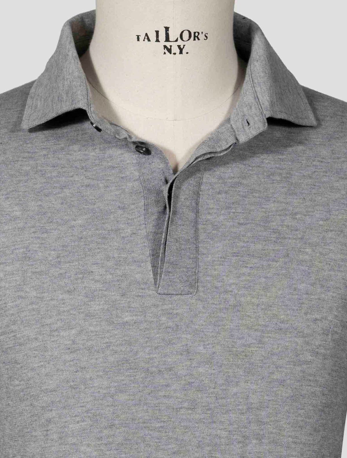 Fioroni Gray Cotton Cashmere Sweater Polo