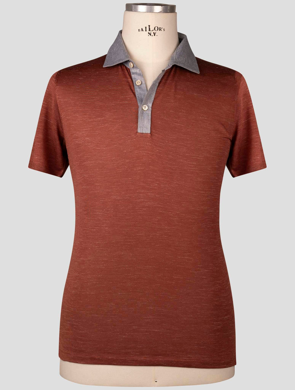 Fioroni Brown Silk Linen Polo
