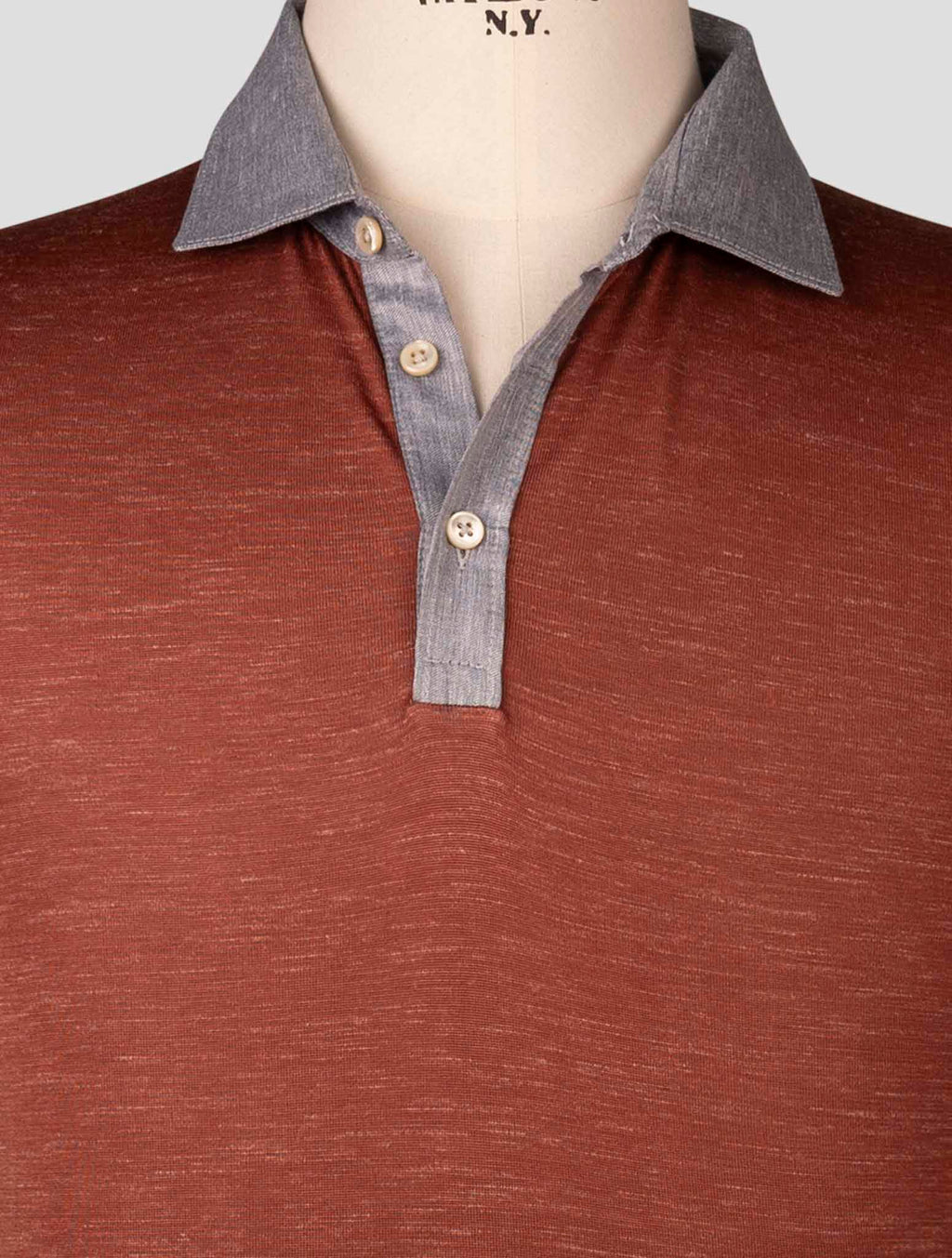 Fioroni Brown Silk Linen Polo