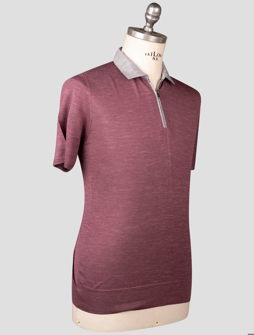 Fioroni Fioroni Purple Silk Linen Polo Purple 001