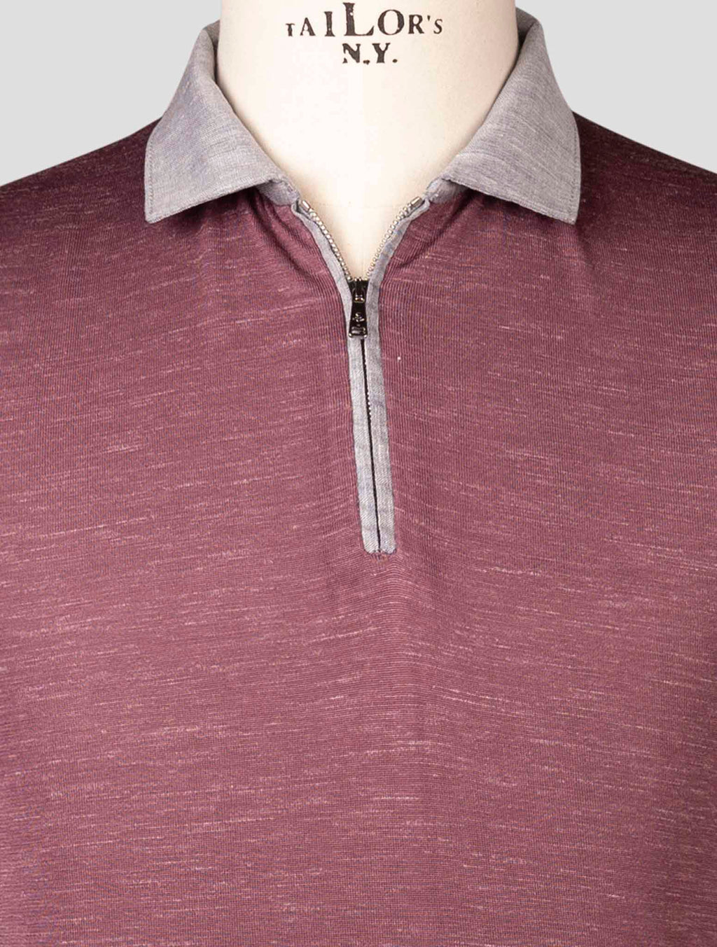 Fioroni Purple Silk Linen Polo