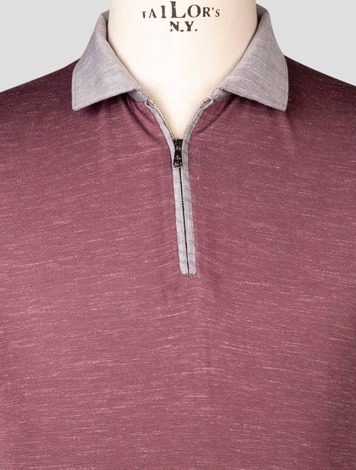 Fioroni Purple Silk Linen Polo